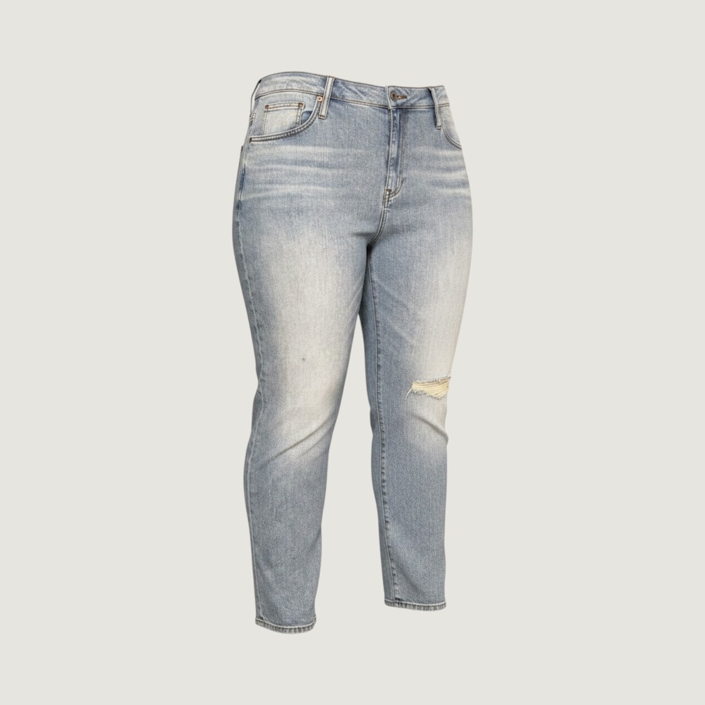 J.Crew Denim Light Wash Distressed Jeans Size 37 Plus Size Streetwear Casual - Picture 1 of 8